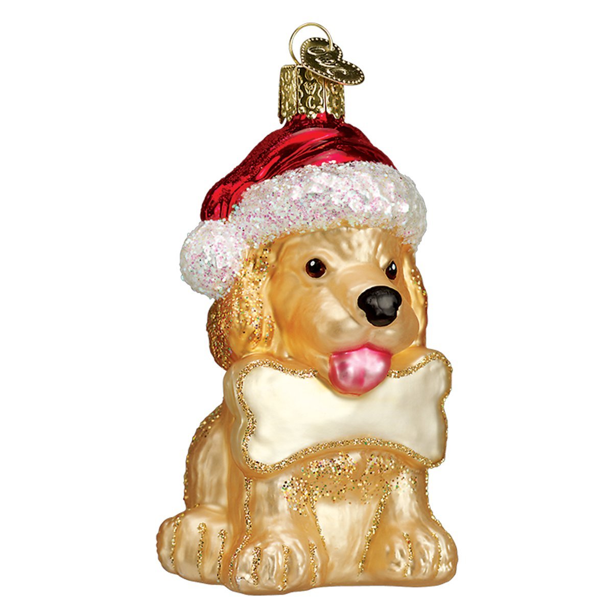Old World Christmas Jolly Pup Glass Blown Ornament for Christmas Tree, Handcrafted Holiday Decoration, Festive Pet Collection