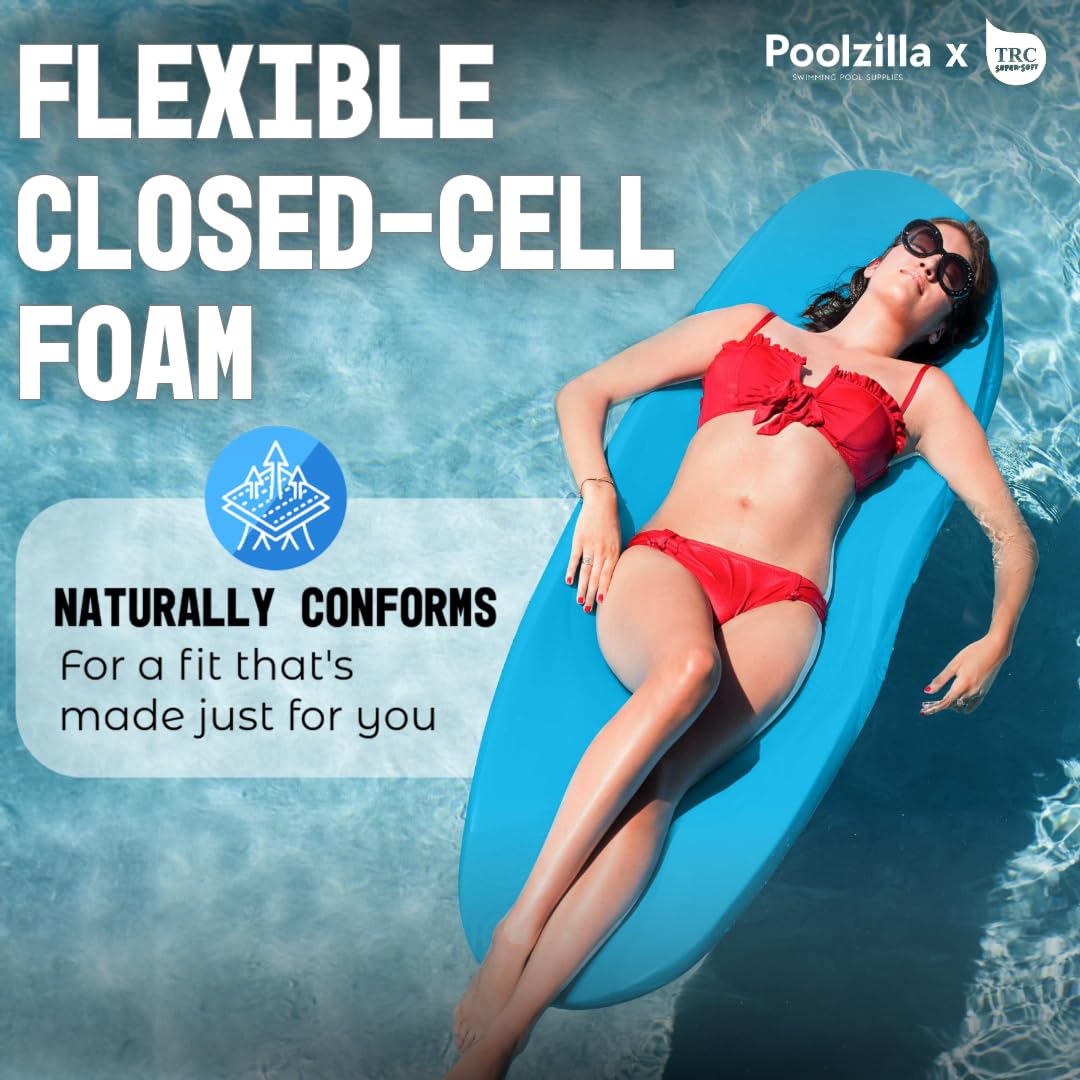 Poolzilla x TRC Sol Float - 70'' Raft for Pools, Spas, and More - 1.5" Thick