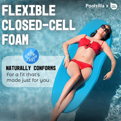 Poolzilla x TRC Sol Float - 70'' Raft for Pools, Spas, and More - 1.5" Thick