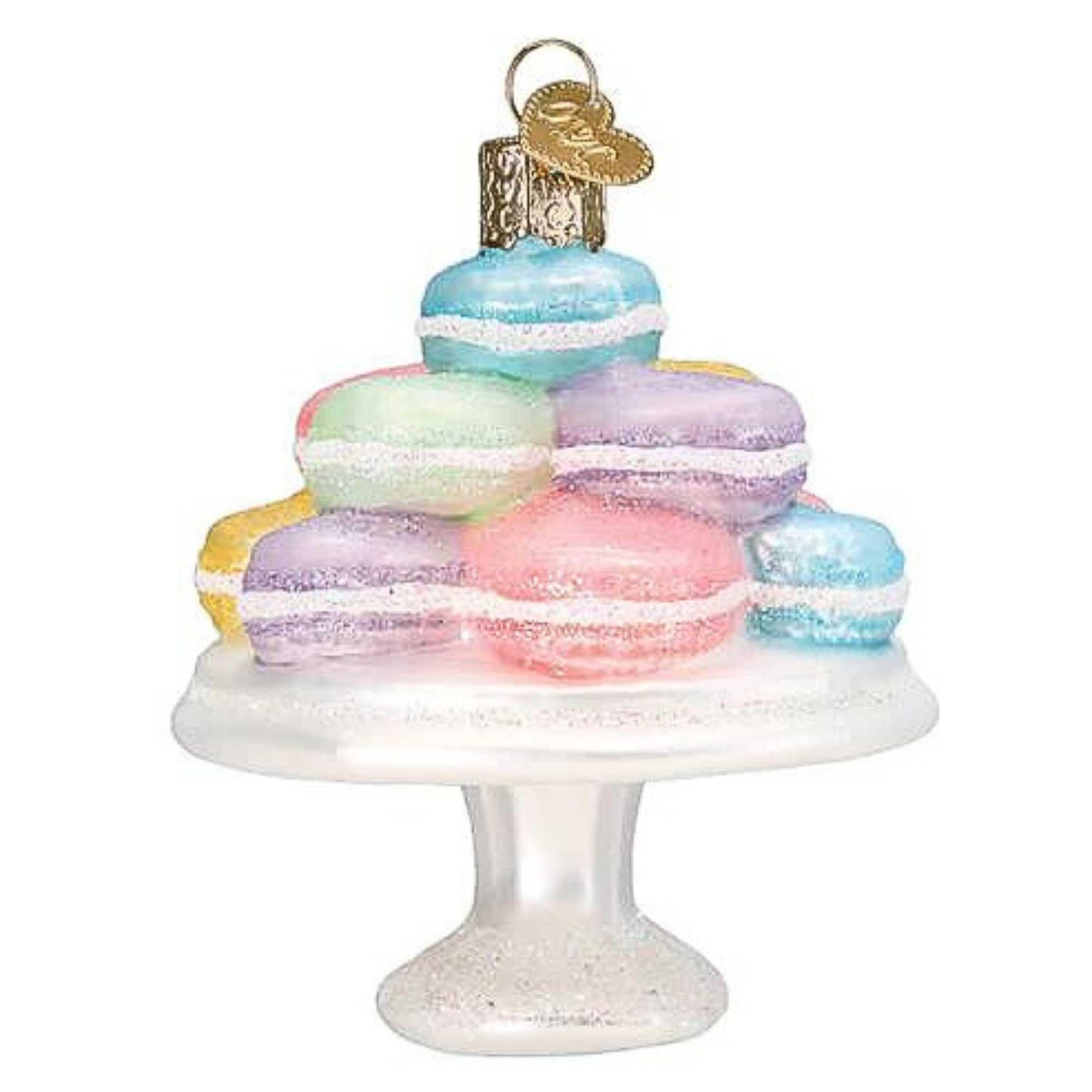 Old World Christmas Fancy Macarons Glass Blown Ornament for Christmas Tree, Handcrafted Holiday Decoration, Dessert - Cookie Collection
