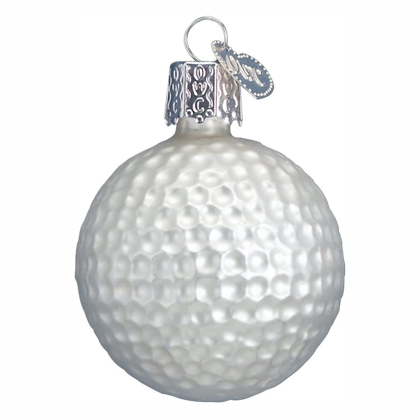 Old World Christmas Golf Ball Glass Blown Ornament for Christmas Tree, Handcrafted Holiday Decoration, Sport Collection
