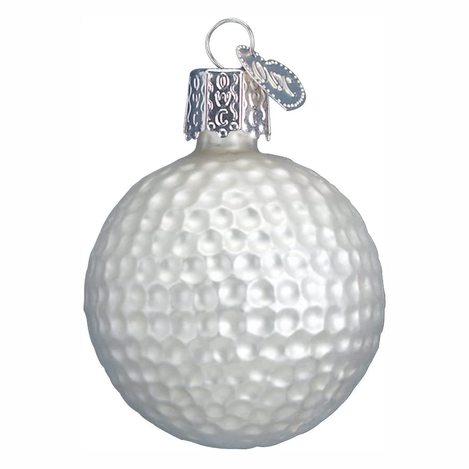 Old World Christmas Golf Ball Glass Blown Ornament for Christmas Tree, Handcrafted Holiday Decoration, Sport Collection