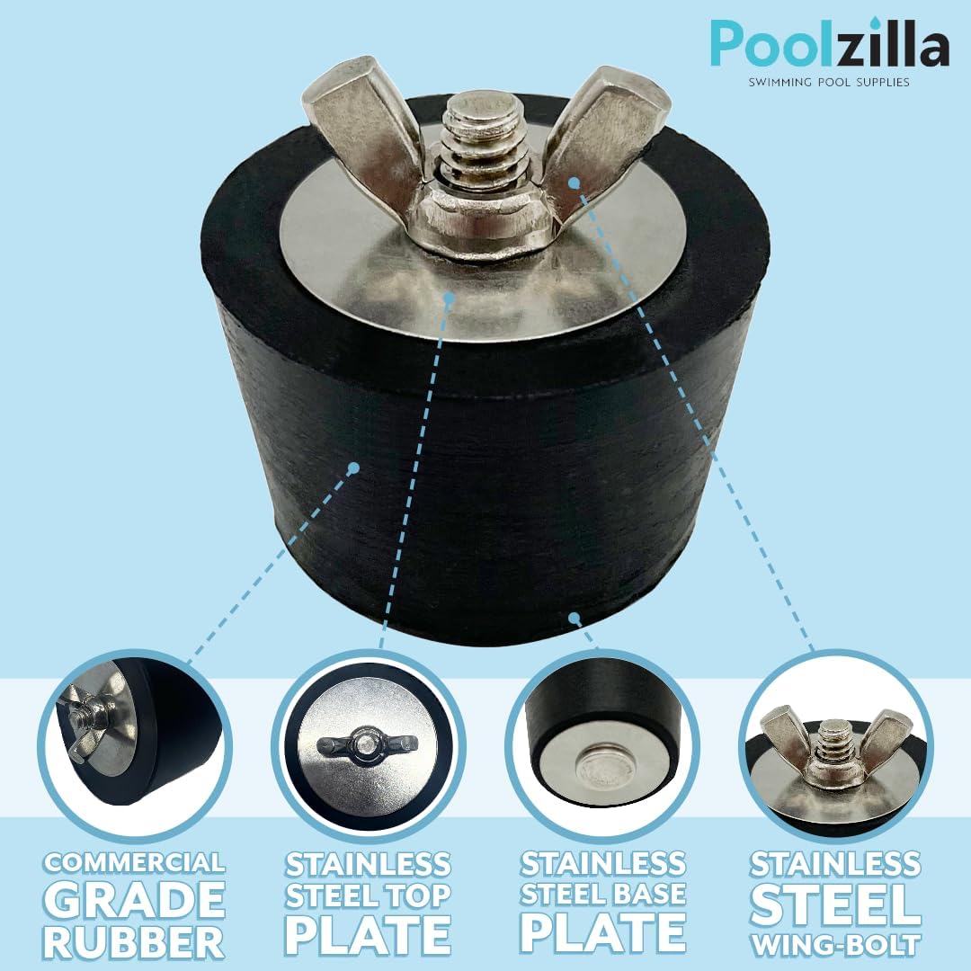 Poolzilla 1 1/2" Rubber Plug for Pool Closing, Return Line Skimmer Plug