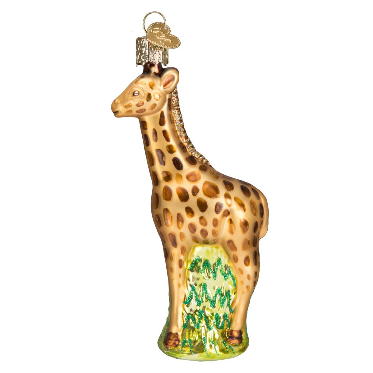 Old World Christmas Baby Giraffe Glass Blown Ornament for Christmas Tree, Handcrafted Holiday Decoration, Wildlife Animal Collection