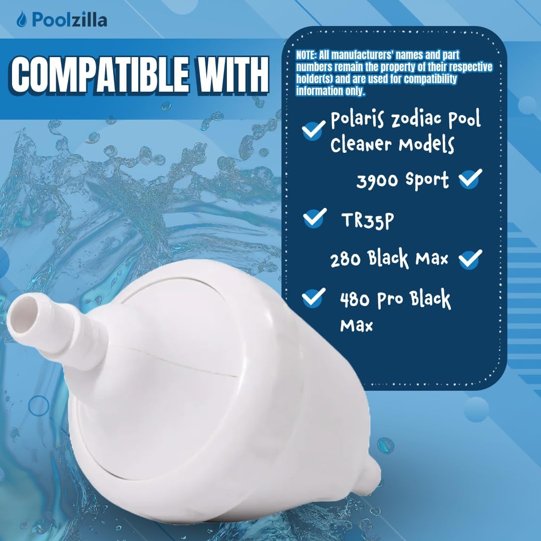 Poolzilla Back-Up Valve Replacement Kit, Compatible with Zodiac G52, and Polaris Zodiac Pool Cleaner Models, 3900 Sport, Vac-Sweep 280 and 380, 280 TankTrax, 180, 280, 380, 480 PRO