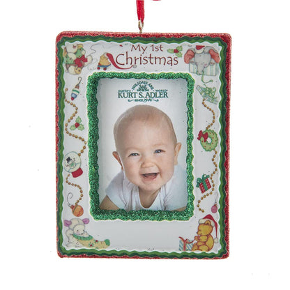 Kurt Adler My 1st Christmas Photo Frame Ornament, 4.25-inch, Multicolor