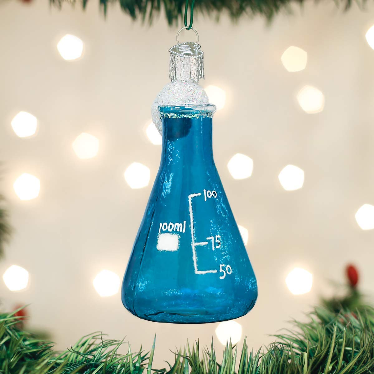 Old World Christmas Science Beaker Glass Blown Ornament for Christmas Tree