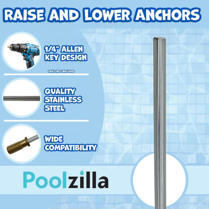 Poolzilla 24" XL Hex Key Drill Bit for Pool Anchors