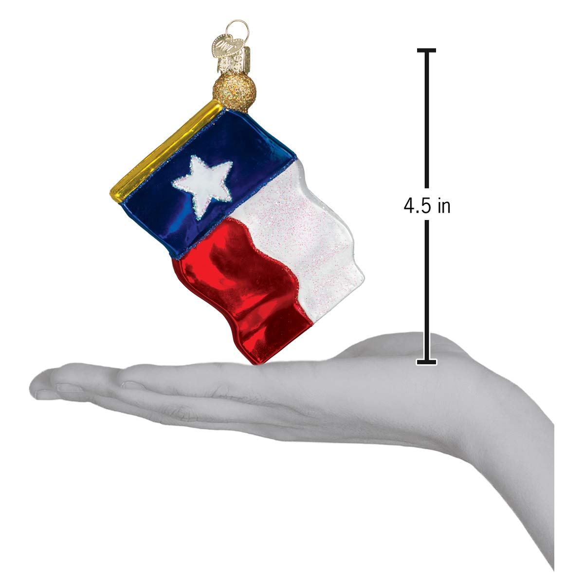 Old World Christmas Ornaments: Texas State Flag Glass Blown Ornaments for Christmas Tree (36045) 2 1/2