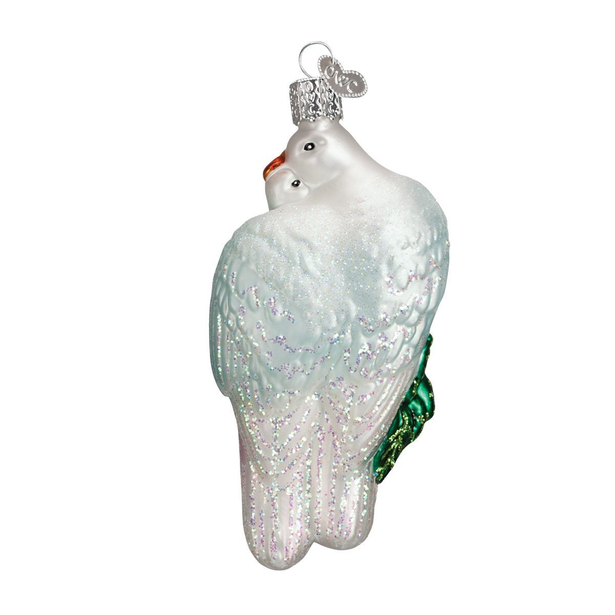 Old World Christmas Love Birds Glass Blown Ornament for Christmas Tree, Handcrafted Holiday Decoration, Bird Watcher Collection