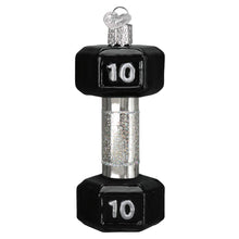 Old World Christmas Dumbbell Glass Blown Ornament for Christmas Tree, Handcrafted Holiday Decoration, Sport Collection
