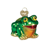 Old World Christmas Hop-Along Frog Glass Blown Ornament for Christmas Tree, Handcrafted Holiday Decoration, Wildlife Animal Collection
