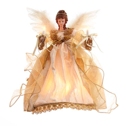 Kurt S. Adler 12-Inch UL 10 Clear Light Gold Angel Treetop, Multicolor