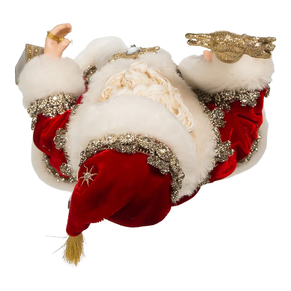 Kurt S. Adler 10.5-Inch Fabriché Regal Red Santa Table Piece