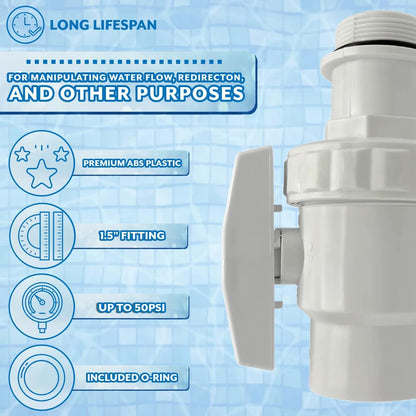 Poolzilla 1.5" Ball Valve - Compatible with Hayward SP0723