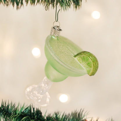 Old World Christmas Margarita Glass Blown Ornament for Christmas Tree, Handcrafted Holiday Decoration, Adult Beverages Collection