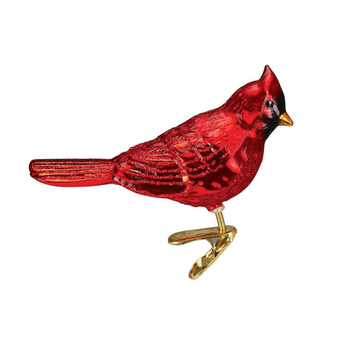 Old World Christmas Ornaments Shiny Red Northern Cardinal Glass Blown Ornaments for Christmas Tree