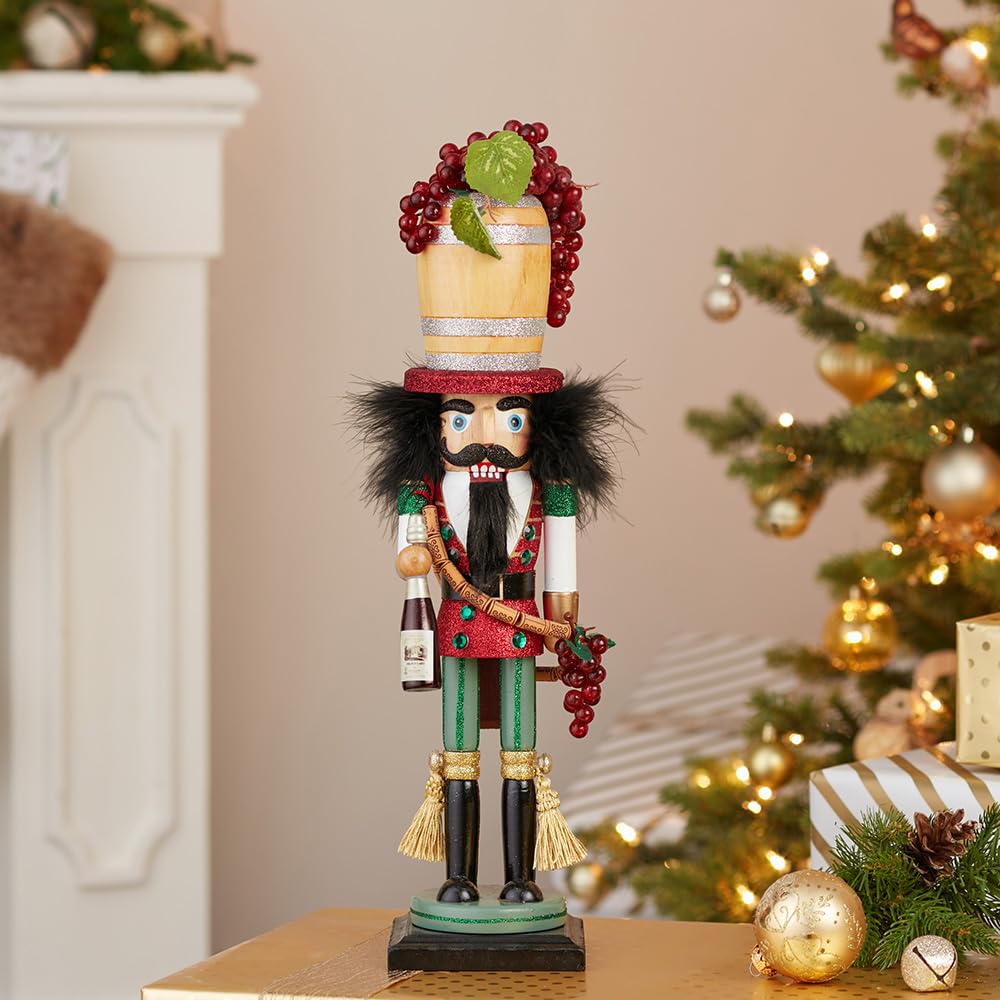 Kurt Adler 18.9" Hollywood Wine Barrel Hat Nutcracker