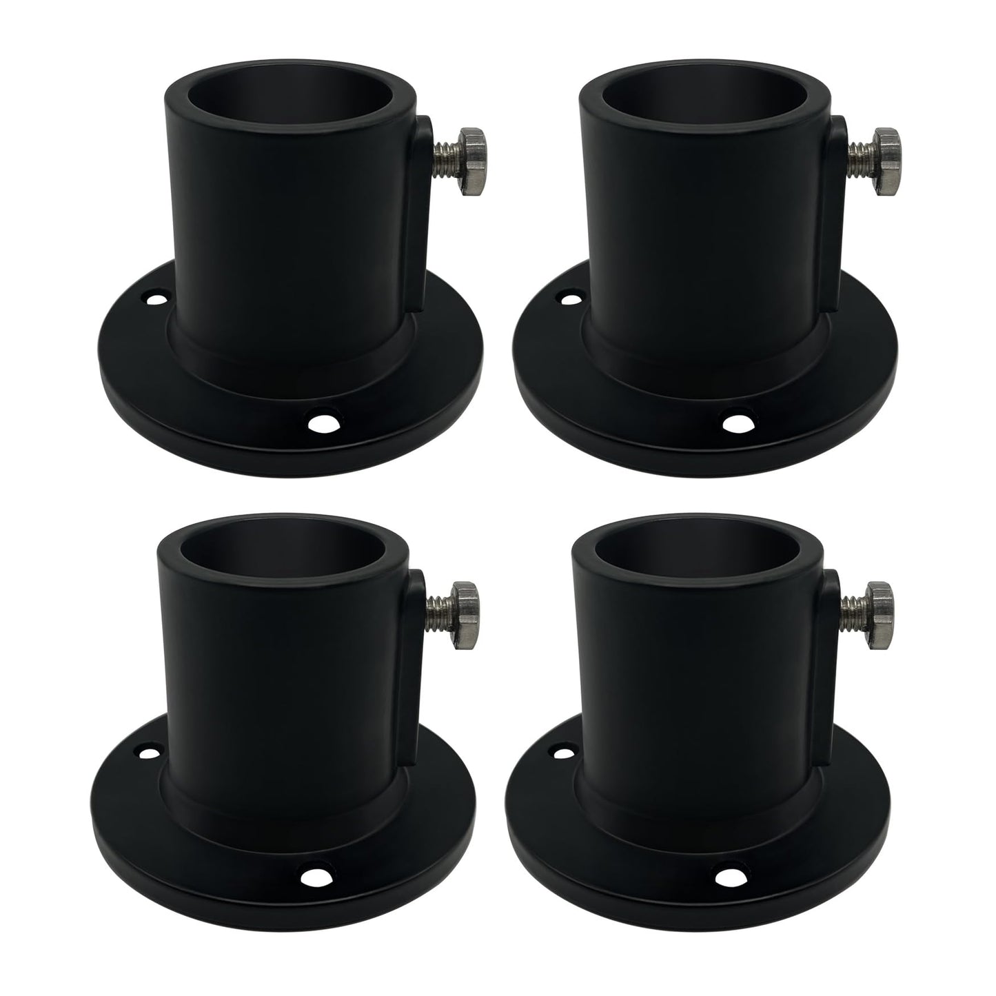 Poolzilla Deck Anchor Flange, High Grade Cast Aluminum in Matte Black, Diameter: 1 1/2"