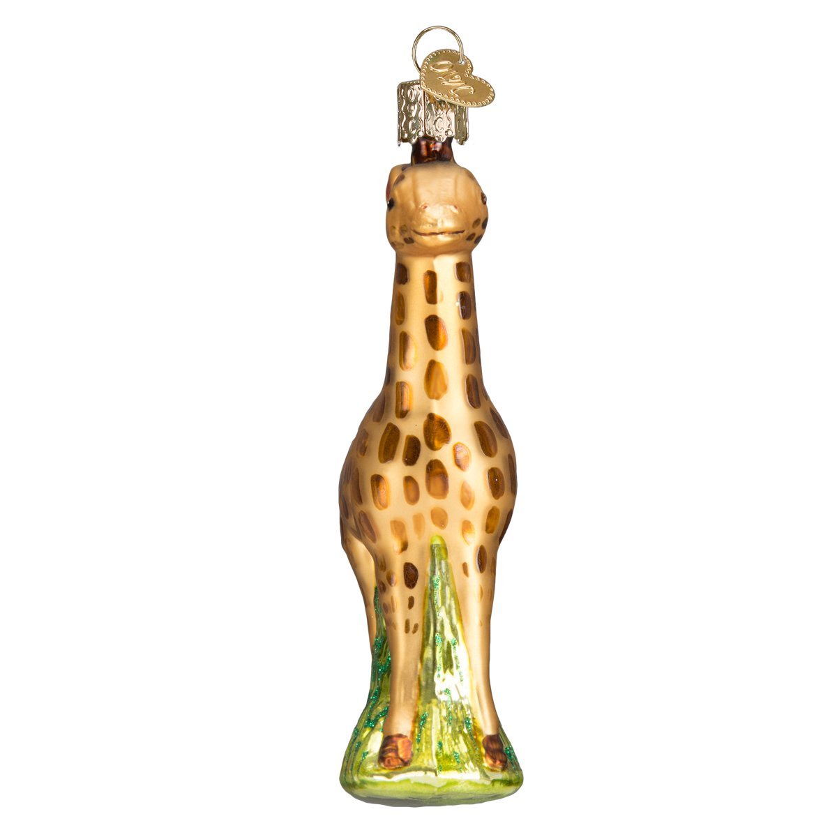 Old World Christmas Baby Giraffe Glass Blown Ornament for Christmas Tree, Handcrafted Holiday Decoration, Wildlife Animal Collection