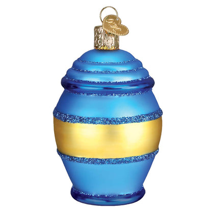 Old World Christmas Honey Pot Glass Blown Ornament for Christmas Tree, Handcrafted Holiday Decoration, Bee Collection