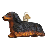 Old World Christmas Glass Blown Ornament Long-Haired Dachshund (12493)