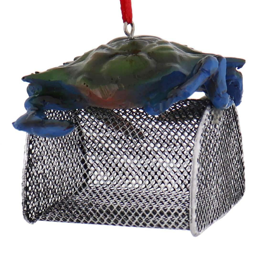 Kurt Adler Resin Ornament Crab with Wire Cage