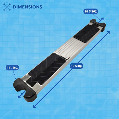 Poolzilla Pool Ladder Replacement Step, Stainless Steel Treaded Design, 18.35" x 1.7"