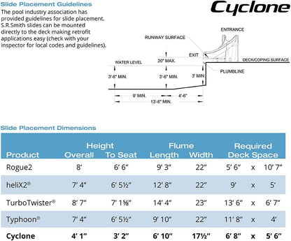 S.R.Smith 698-209-58123 Cyclone Right Curve Pool Slide, Sandstone