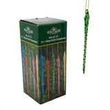 Kurt Adler 5.25-Inch Glass Multicolored Icicle Ornament 12 Piece Box Set