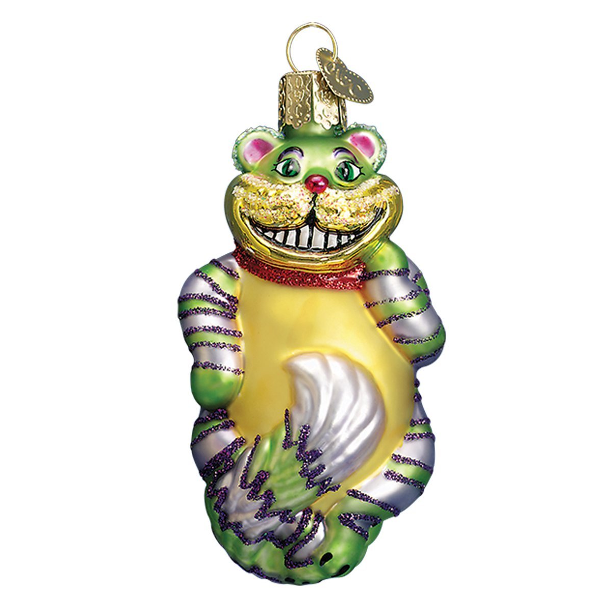Old World Christmas Cheshire Cat Glass Blown Ornament for Christmas Tree, Handcrafted Holiday Decoration