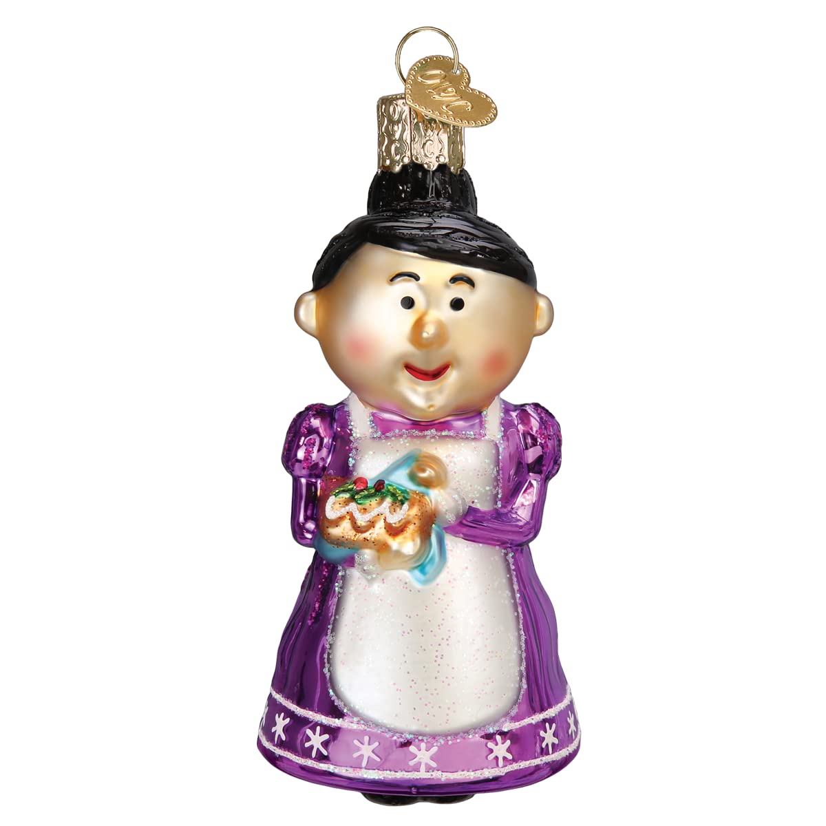 Old World Christmas Cheery Mrs. Claus Glass Blown Ornament for Christmas Tree, Handcrafted Holiday Decoration, Rudolph Collection