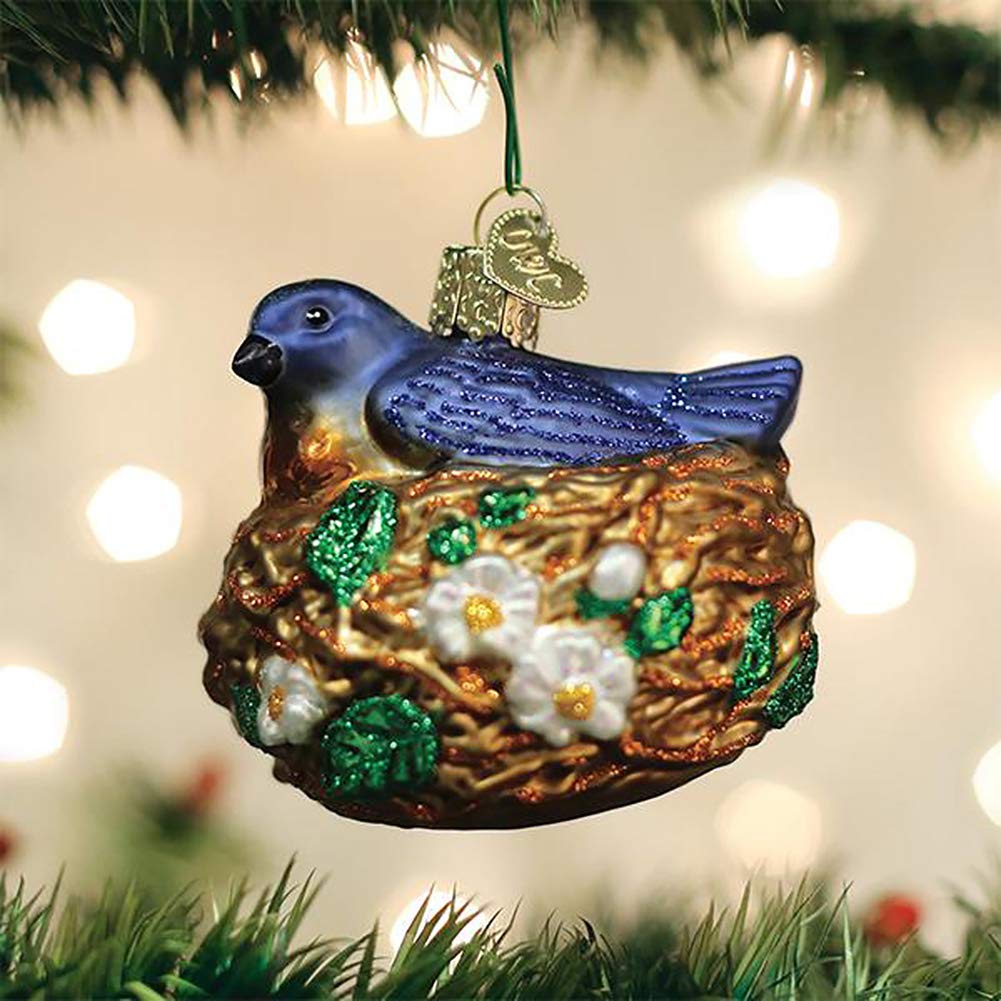 Old World Christmas Ornaments Bird in Nest Glass Blown Ornaments for Christmas Tree