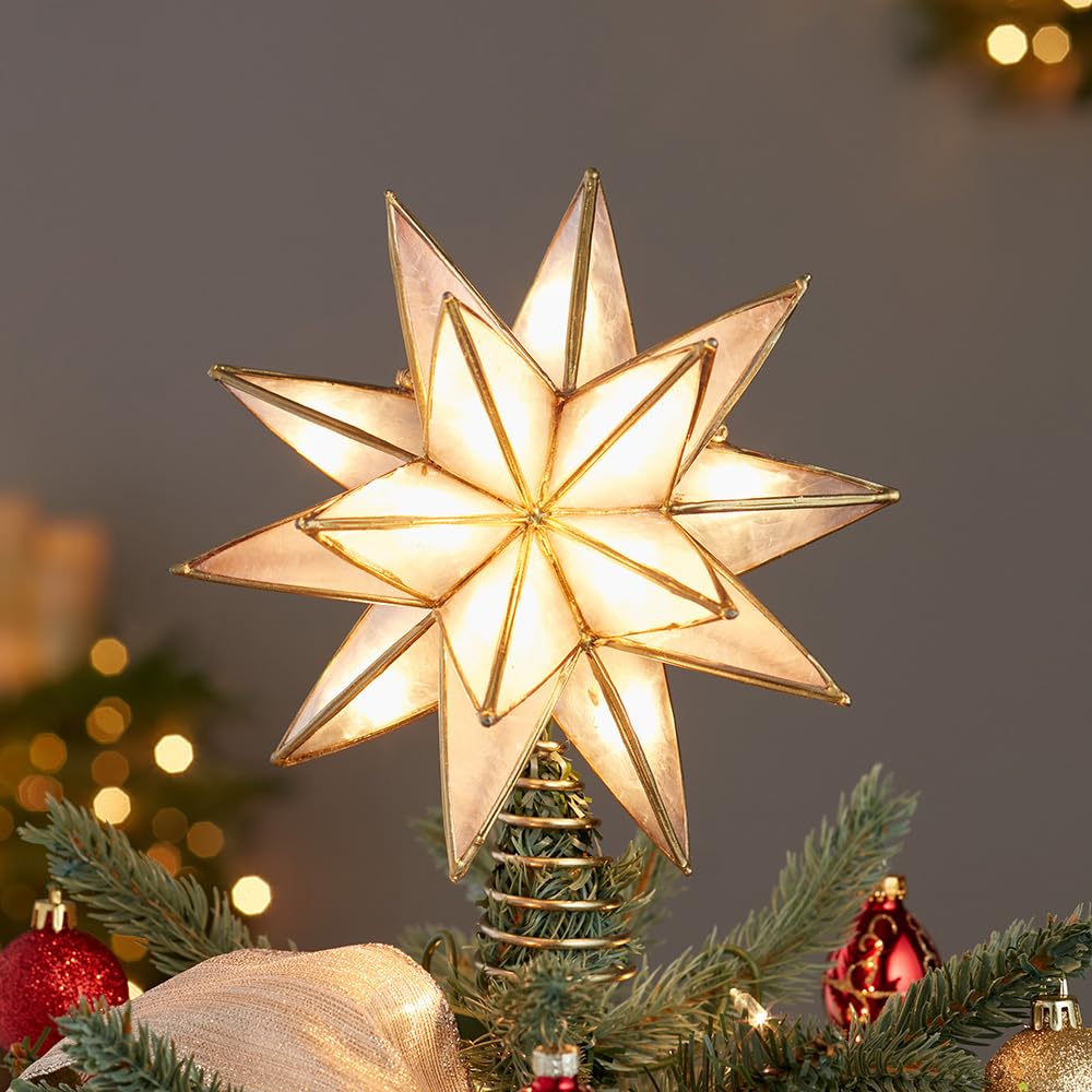 Kurt Adler UL3135 Gold Sputnik Capiz Treetop
