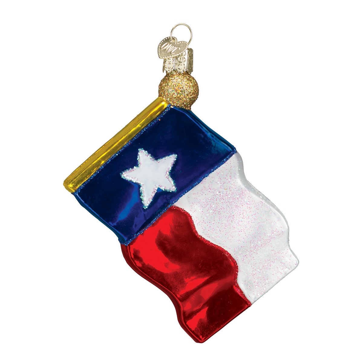 Old World Christmas Ornaments: Texas State Flag Glass Blown Ornaments for Christmas Tree (36045) 2 1/2