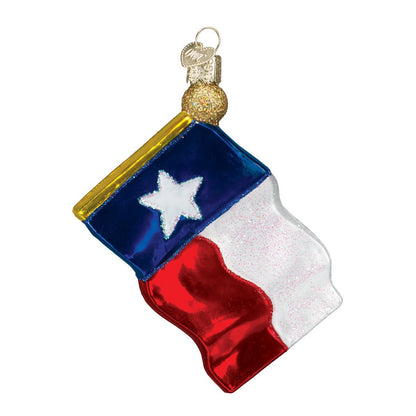 Old World Christmas Ornaments: Texas State Flag Glass Blown Ornaments for Christmas Tree (36045) 2 1/2" X 3