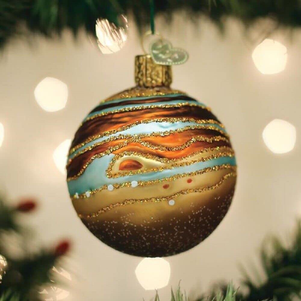 Old World Christmas Jupiter Glass Blown Ornament for Christmas Tree, Handcrafted Holiday Decoration, Outer Space Collection