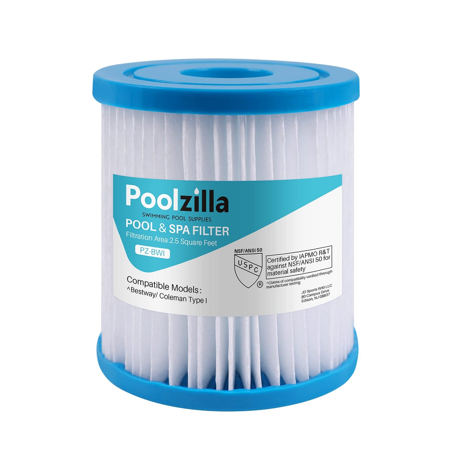 Poolzilla Replacement Spa Filter for Bestway Type I, 300/330 gal/h (220-240V) Filter Pumps Systems, Summer Waves P53RX0330000 and P53FX0330000