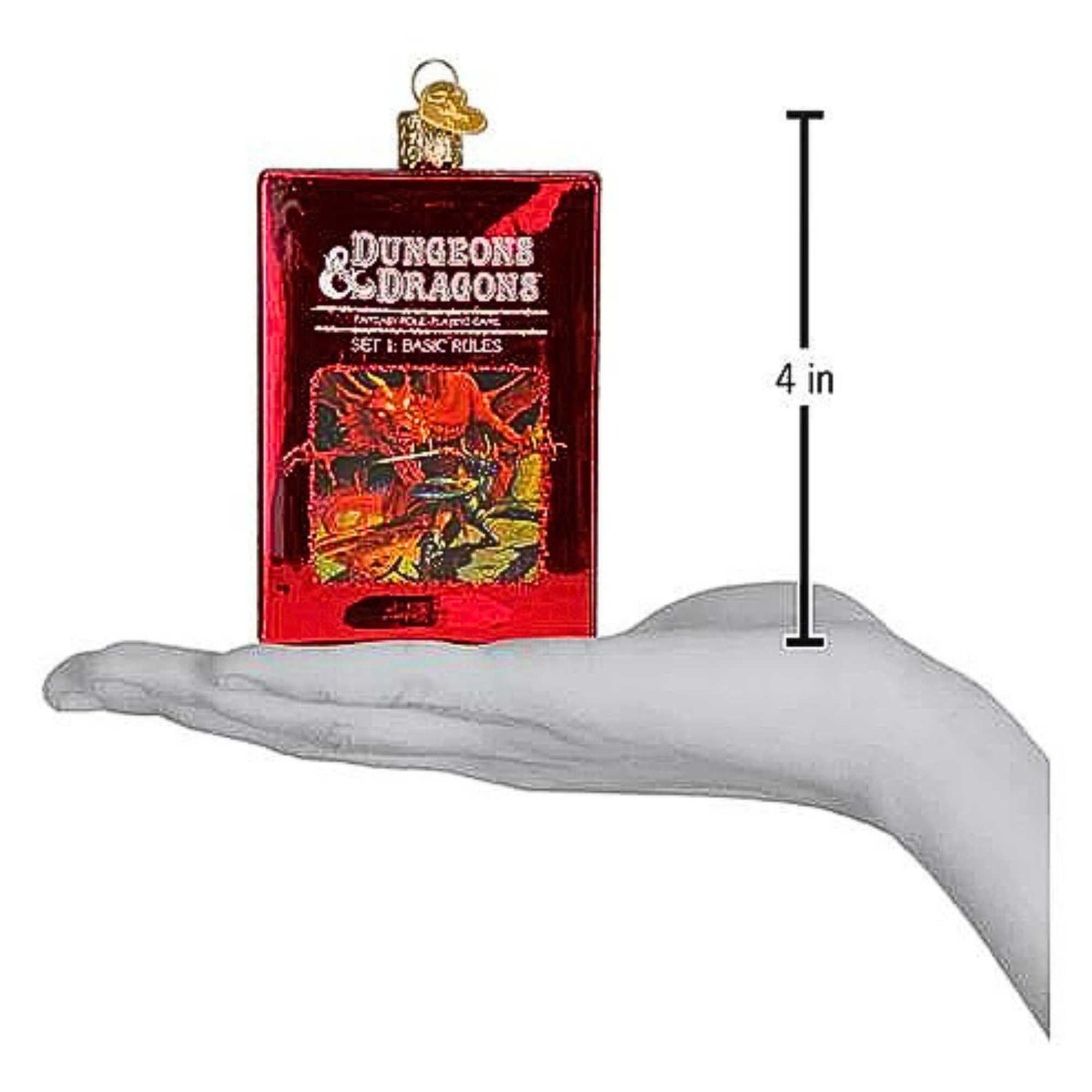 Old World Christmas Dungeons & Dragons Red Box Glass Blown Ornament for Christmas Tree, Handcrafted Holiday Decoration, D&D Collection