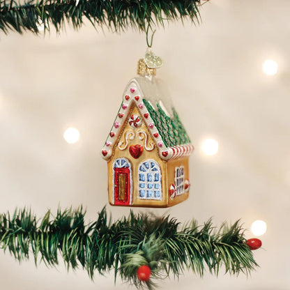Old World Christmas Cookie Cottage Glass Blown Ornament for Christmas Tree, Handcrafted Holiday Decoration, Cottage Collection