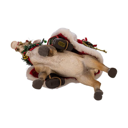 Kurt Adler 11.5-Inch Fabrich‚? Santa on Reindeer