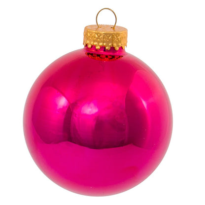 Kurt Adler 65mm Shiny Multicolored Glass Ball Ornaments, 6-Piece Box Set,Christmas