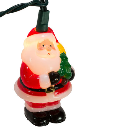 Kurt Adler UL 10-Light Santa with Tree Light Set, 3-Inch