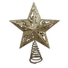 Kurt Adler H9100 8-Inch Gold Glittered 5 Point Star Treetop