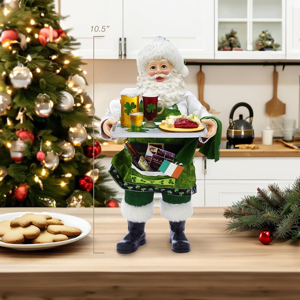 Kurt Adler 10.5-Inch Fabrich‚? Musical Irish Chef Santa