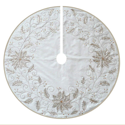 Kurt Adler 54-Inch Ivory Holly Tree Skirt