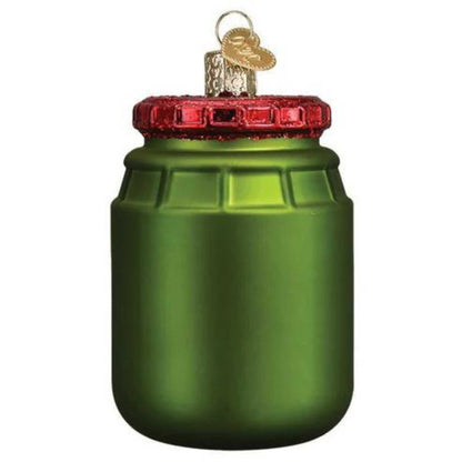 Old World Christmas Jar of Pickles Glass Blown Ornament for Christmas Tree, Handcrafted Holiday Decoration, Food Collection
