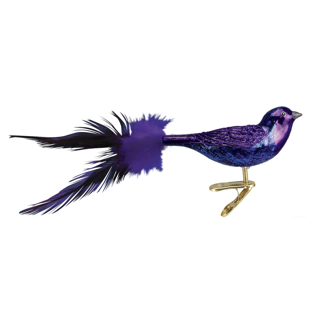 Old World Christmas Purple Martin Glass Blown Ornament for Christmas Tree, Handcrafted Holiday Decoration, Bird Watcher Clip Collection