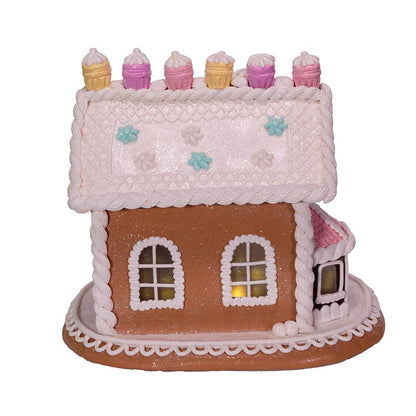 Kurt S. Adler 9-Inch Gingerbread House with LED Lights, Multi (GBJ0010)