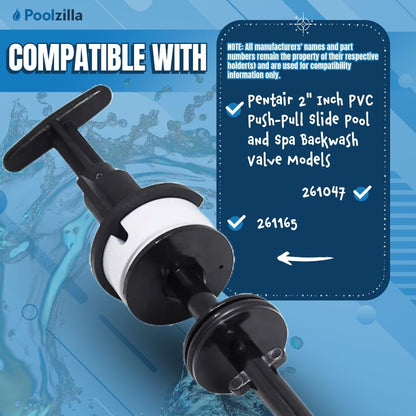 Poolzilla Piston Rod Assembly, Compatible with 273241, and Pentair 2'' Inch Pool and Spa Multiport Valve Push-Pull Slide Backwash Valve for Models 261047 and 261165
